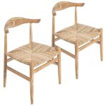 Nagoya - lot de 2 chaises en teck brut recycl� - style scandinave & ethnique - dimensions l56xp48xh77. ...