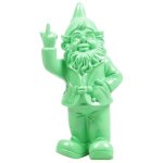 Nain de jardin en rsine doigt d'honneur 7 x 8 x 20 cm vert