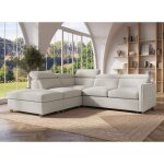 Deco in paris - canapé d'angle convertible en tissu beige nairobi - angle gauche Deco in paris - canapé d'angle convertible en tissu beige nairobi - angle gauche