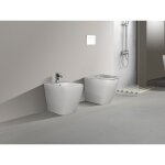 Nala moon ensemble de sanitaires au sol sans bride avec vacuation sans rebord, wc, bidet et abattant ...