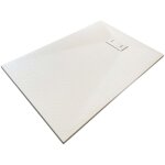Nala - receveur de douche smc en fibre de verre effet pierre avec bonde inclus h. 2, 6 cm 90 x 140 blanche ...