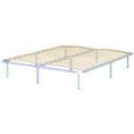 Namara sommier � lattes robuste avec pieds en acier - montage facile - 180x200 cm blanc