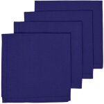 Lot de 4 serviettes de table en coton, bleu marine - homescapes
