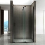 Saniverre - napoli black porte de douche coulissante noire h 200 cm verre 8 mm transparent largeur 120 ... Saniverre - napoli black porte de douche coulissante noire h 200 cm verre 8 mm transparent largeur 120 ...