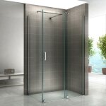 Saniverre - napoli paroi de douche d'angle porte coulissante h. 200 cm verre 8 mm transparent 100 x 130 ...