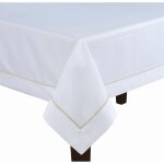 Nappe 140x200 blanche or d�cor�e de fil d'or