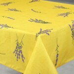 Nappe anti - tâche rectangle motif lavande jaune 145x240 cm Nappe anti - tâche rectangle motif lavande jaune 145x240 cm