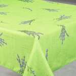 Nappe anti - tâche rectangle motif lavande vert 145x240 cm Nappe anti - tâche rectangle motif lavande vert 145x240 cm