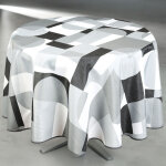 Nappe anti - t�che ronde design g�om�trique gris 160x160 cm