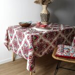 Nappe antitache 'jaipur' 140x240 beige & rouge