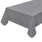 Nappe antitache rep�r� bord�e coton plastifi� cuisine gris - 135x230 cm