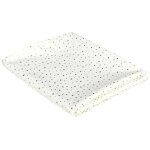 Nappe blanche motifs etoiles dor�s 140x250cm
