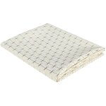 Nappe blanche motifs g�om�triques dor�s 140x250cm