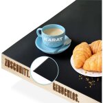 Nappe avec bord biseaut� empire, d�coupe sur mesure, noir, 110 x 50 cm