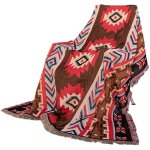 Nappe de camping style ethnique en coton doux � motif r�tro, agr�able au toucher, id�ale pour les pique ...