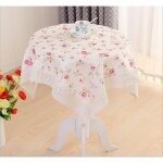 Nappe carr�e rustique avec motif floral - d�coration de table - dessus de table en dentelle blanche - ...