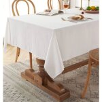 Nappe en coton blanc pour table 140x240cm