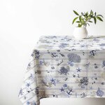Nappe en coton sissi mare and stripe ? style nautique ? fabriqu� en italie ? lavable cm. 180 ronde