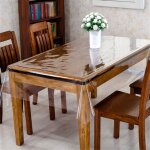 Nappe en cristal pvc transparent r�sistant aux taches, housse de table en cristal de 0, 20 mm d'�paisseur, ...