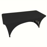 Nappe �lastique rectangulaire 180x76cm conference dos ouvert noire