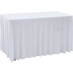 The living store - nappes élastiques de table avec jupon 2 pcs 243x76x74cm blanc blanc The living store - nappes élastiques de table avec jupon 2 pcs 243x76x74cm blanc blanc