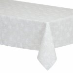 Nappe enduite imprim�e 'lila' 150x250cm lin & blanc
