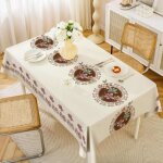 Nappe exterieur jardin impermeable rectangulaire pvc, toile cir�e nappe anti tache plastique protection ...