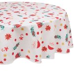Nappe de f�tes anti t�che d�cor p�re no�l d 180 cm - feeric christmas