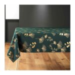 Nappe imprim� m�tallis�  bloomy  150x240cm vert & or