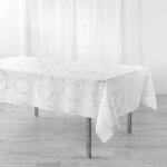 Nappe imprim� m�tallis� 'bully' 150x300cm blanc