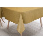Nappe jaune lima ? toile cir�e plastifi�e pvc lavable effet lin ? made in italy cm. 140x360 x24 personnes ...