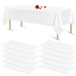 Nappes jetables - blanc - lot de 10 - 54 x 108 pouces - impermable - anti - taches