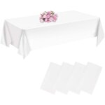 Nappes jetables blanches imperm�ables (4 pi�ces), id�ales pour mariages, anniversaires et f�tes, dimensions ...