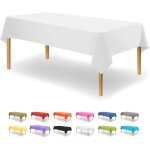 Nappes jetables en plastique blanches pour tables rectangulaires (paquet de 12), nappes pour f�tes, int�rieur ...