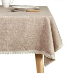 Nappe lavable en toile de jute de campagne, �paisse marron, 140x180 cm, nappe rectangulaire recouverte ...