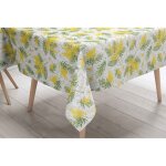 Nappe lima mimosa ? toile cir�e plastifi�e pvc lavable effet lin ? made in italy cm. 140x360 x24 personnes ...