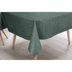 Nappe lima vert fonc� ? toile cir�e plastifi�e en pvc lavable et antid�rapante avec effet lin ? made ...