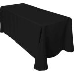 Nappe mariage coton / polyester 177, 8x320 cm, tissu noir uni, lavable repas / f�te / anniversaire