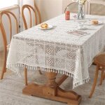 Nappe minimaliste moderne tache tricote nappe ajoure impermable tache housse antidrapante pour table ...