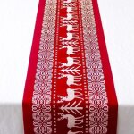 Nappe nol chemin de table en coton et lin de nol dcoration de table nappe lavable pour fte33 x 183cm ...