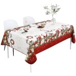 Nappe de no�l ? imperm�able ? 100% polyester ? anti - taches et lavable ? p�re no�l �toil� - 240 x 150 ...