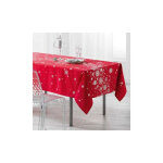 Nappe de no�l rectangle anti - t�ches - constellation - rouge - 240x150cm - promo linge