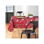 Nappe de no�l rectangle - tissu antitache / imperm�able ? p�re no�l rouge motif houx ? diff�rentes tailles ...