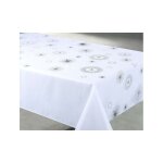 Nappe de nol ronde ou rectangle - tissu antitache / impermable ? cleste motif toile - blanc - 240x150cm ...