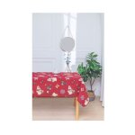 Nappe de no�l ronde ou rectangle - tissu antitache / imperm�able ? tradition ? - rouge - 240x150cm - ...