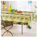 Nappe proven�ale rectangle anti - t�che 100% polyester - citron - 200 x 150 cm - vert
