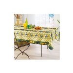 Nappe provenale rectangle anti - tche 100% polyester - citron - 240 x 150 cm - vert