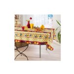 Nappe provenale rectangle anti - tche 100% polyester - citron - 300 x 150 cm - rouge
