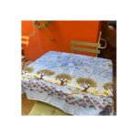 Nappe provençale rectangle anti - tâche arbre olivier 100% polyester - bleu - 240x150cm Nappe provençale rectangle anti - tâche arbre olivier 100% polyester - bleu - 240x150cm