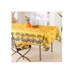 Nappe proven�ale rectangle anti - t�che arbre olivier 100% polyester - jaune - 240x150cm